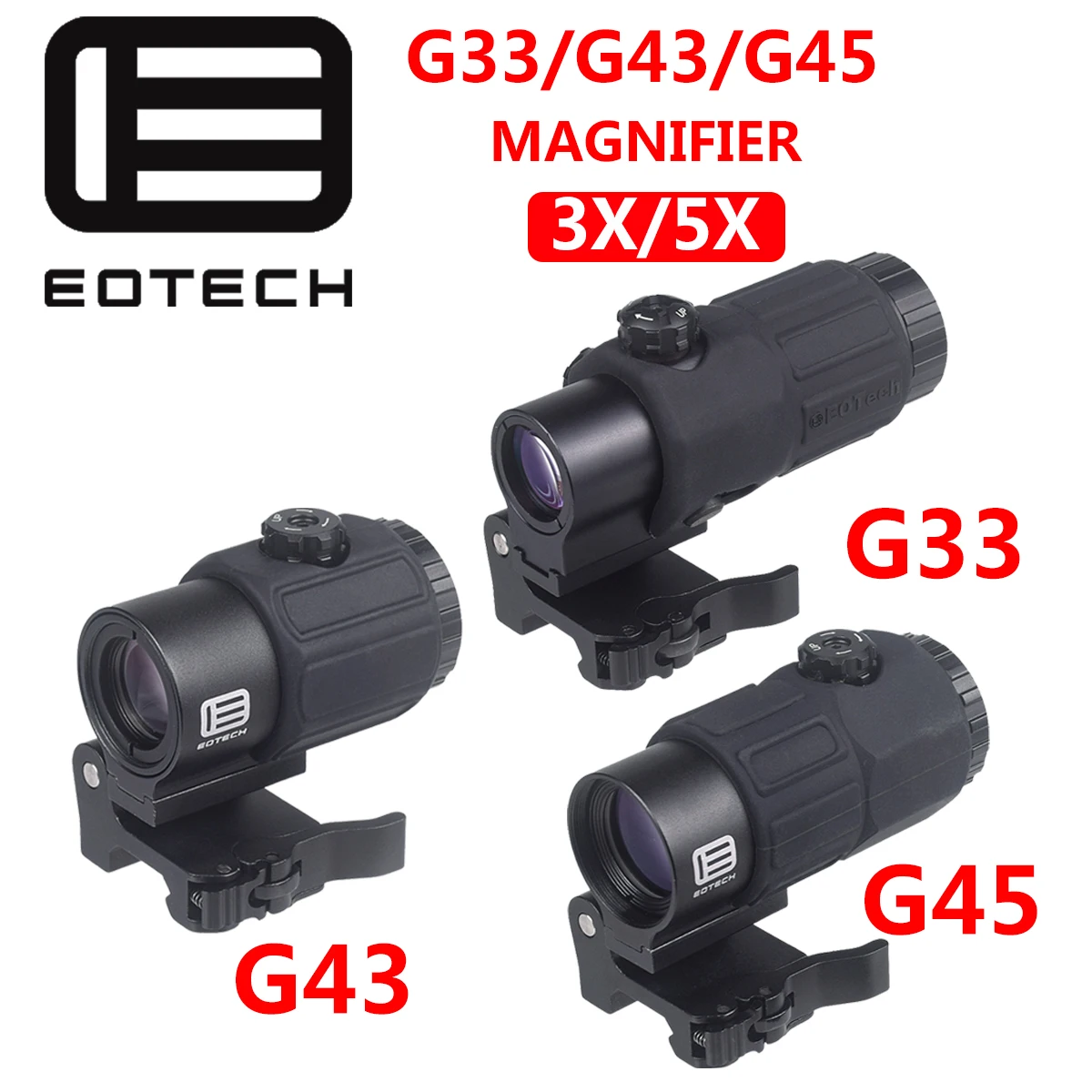 EOTECH G33 G43 G45 Sight Fixed 3X 5X Magnifier Scope 558 551 552 553 Red Dot Holographic Sight HOT Tactical 20mm Optics Scope
