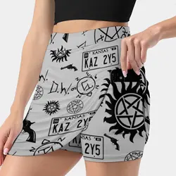 Supernatural Women's skirt Sport Skort Skirt With Pocket Fashion Korean Style Skirt 4Xl Skirts Supernatural Spn Symbol Spn