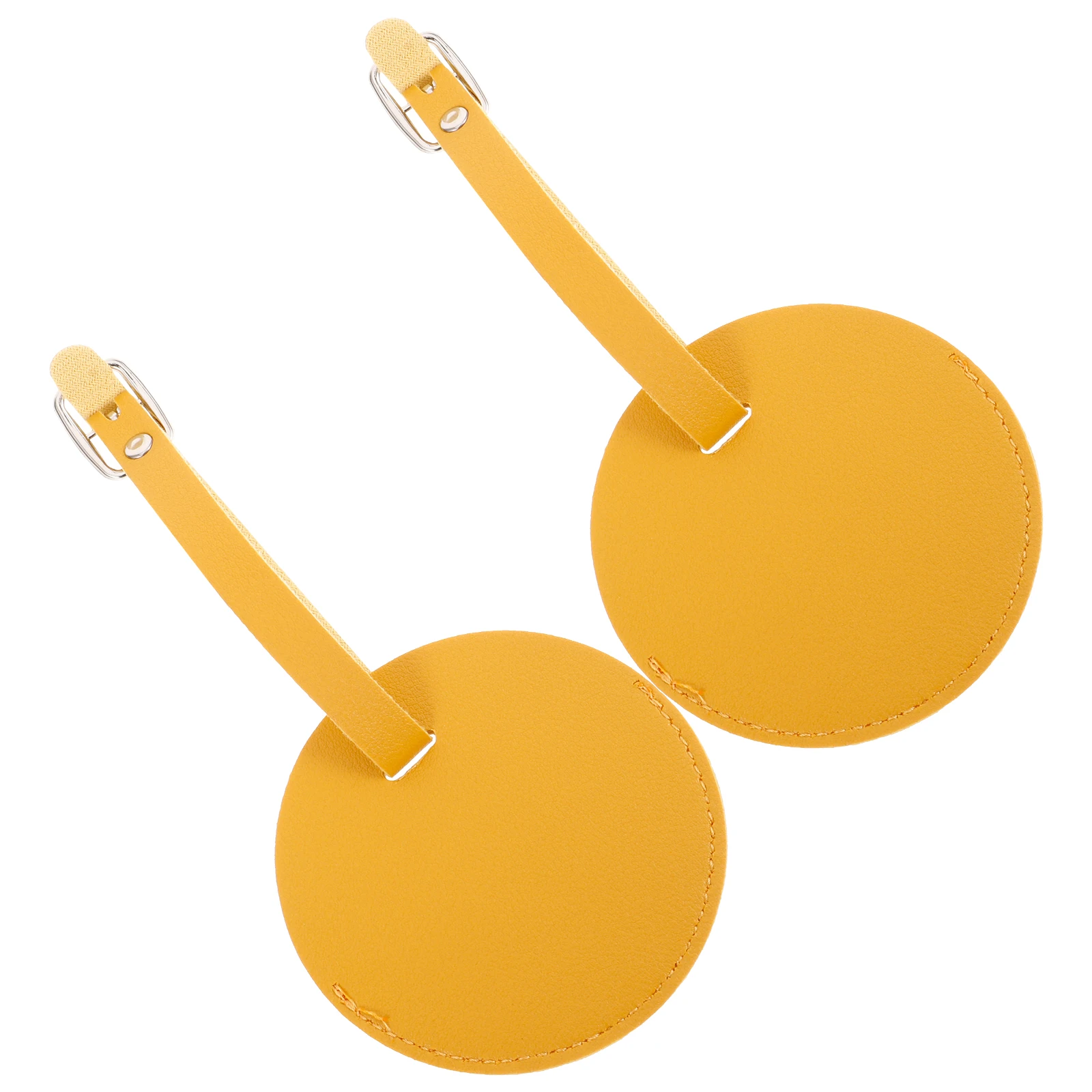 

2 Pcs Tag for Travel Suitcase Kids Baggage Plane Trip Durable PU Round Luggage Id Tag Round ID Practical Name Card