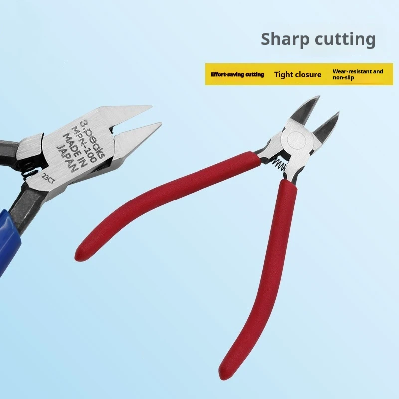 Diagonal Cutting Pliers 3.Peaks MPN-100 Side Cutter Nippers Sharp Cutting Pliers for Electronics Model Cutting