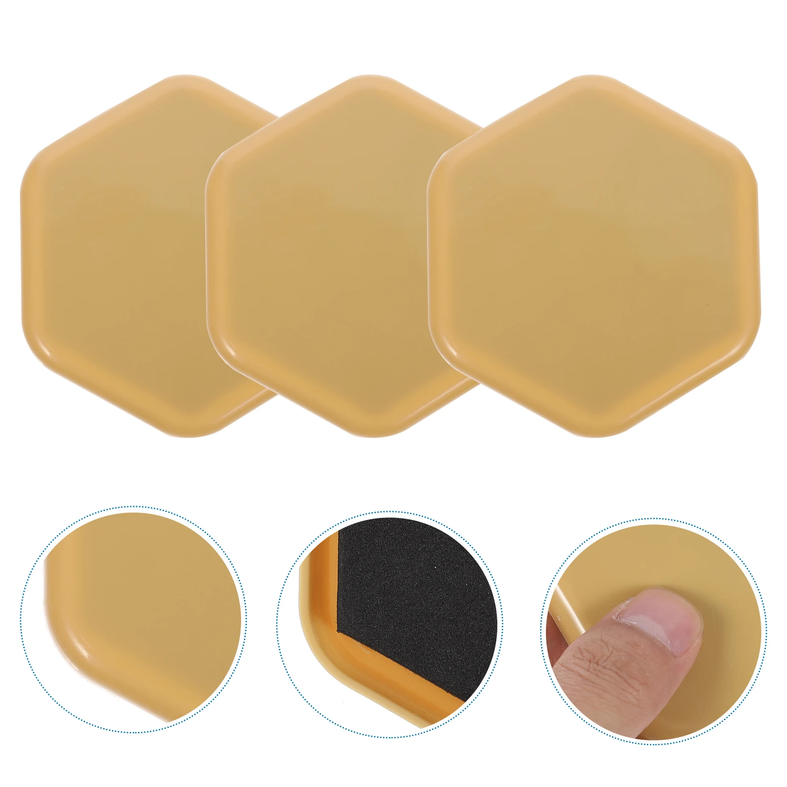 

8pcs Furniture Protectors Hexagon Yellow 8 3CM ABS Chair Leg Floor Non Slip Glide Pads Rubber Feet Home Office Wear Resistant