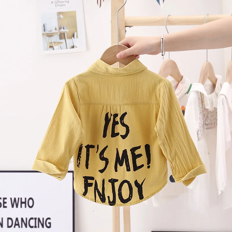 Boy Shirt Clothes Spring Thin Blouses Kids Clothing Toddler Casual Cotton Tops 1 2 3 4 Years Children Long Sleeves Shirt