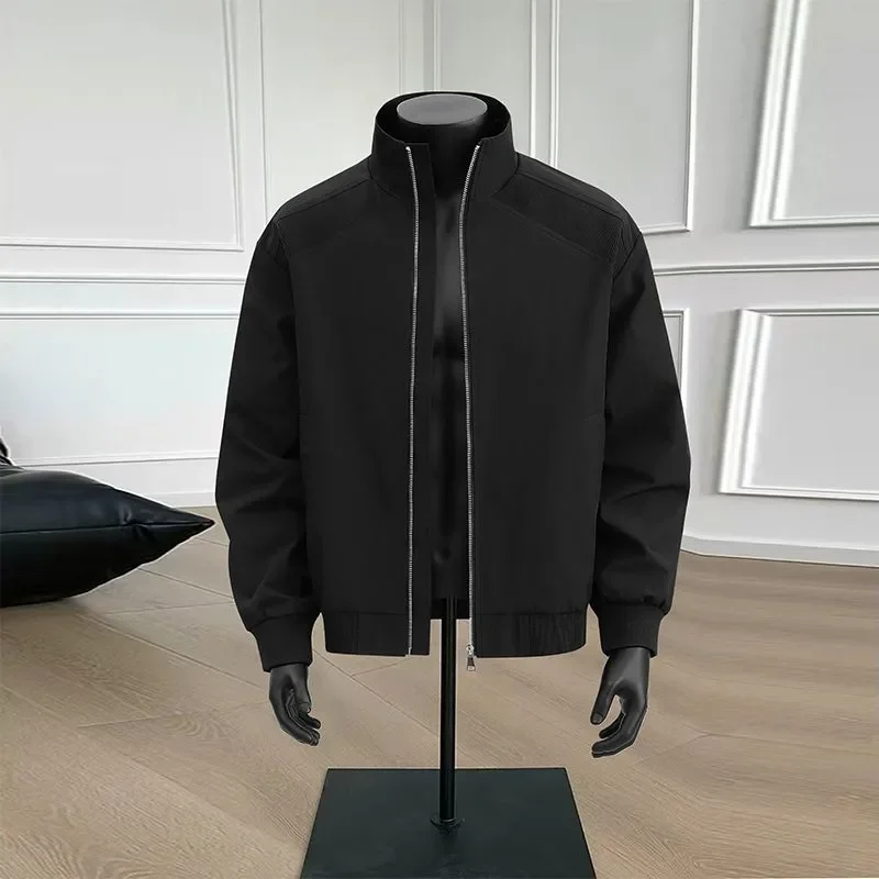 American Deconstruction Baseball Jacket Unisex Spring Sports Coat Cleanfit Short Stand Collar Casual Outerwear