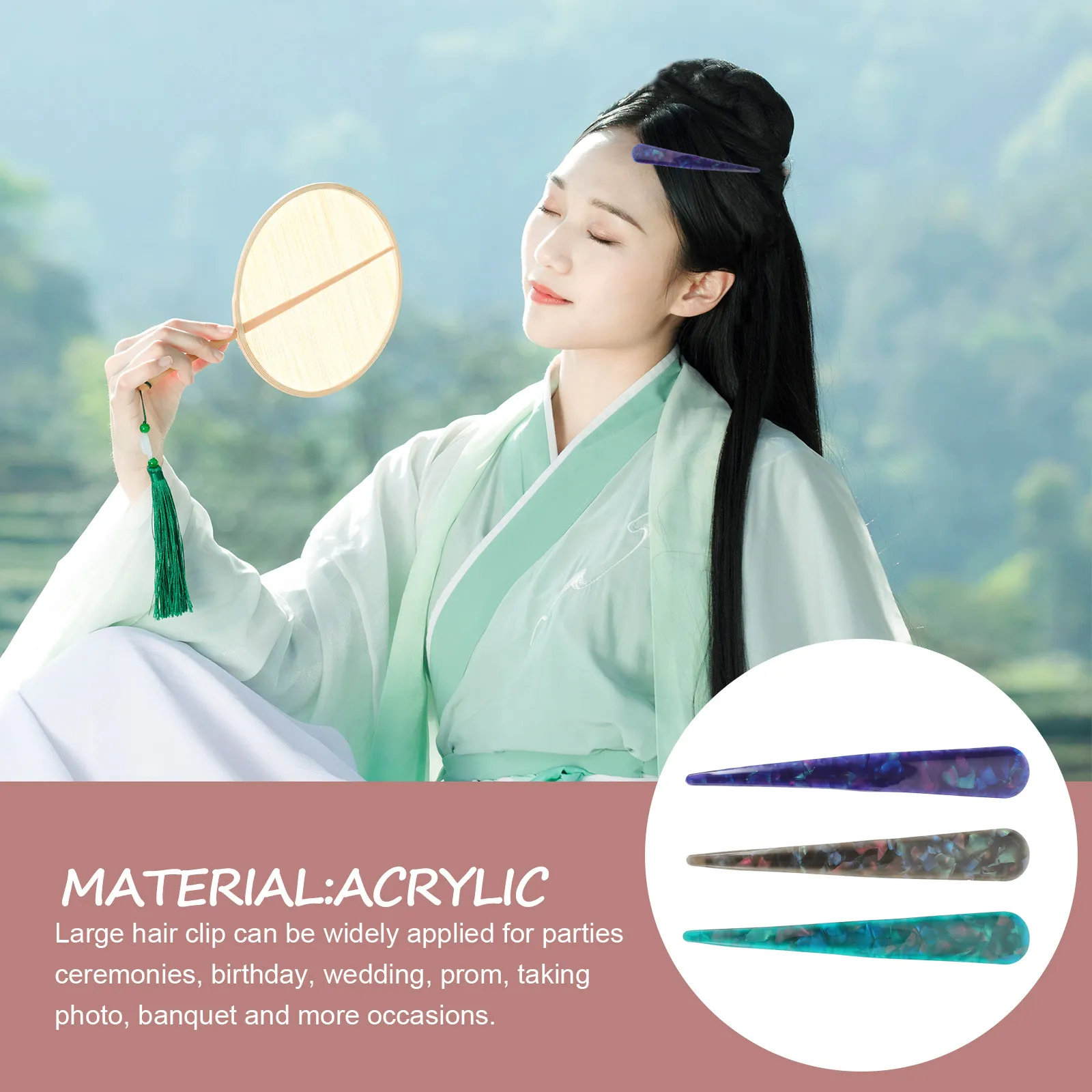 

3 Pcs Cute Snap Hair Clips Decorative for Thick Fashion Barrettes Women Pins