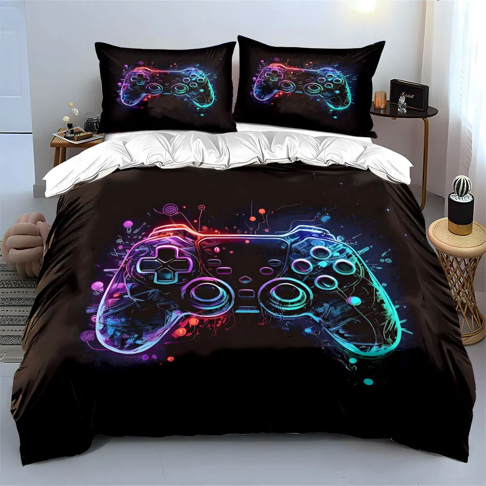 Vibrant gaming controller with artistic flair Print Bedding set 3PC 1duvet cover 2pillowcases adult and children bedding set