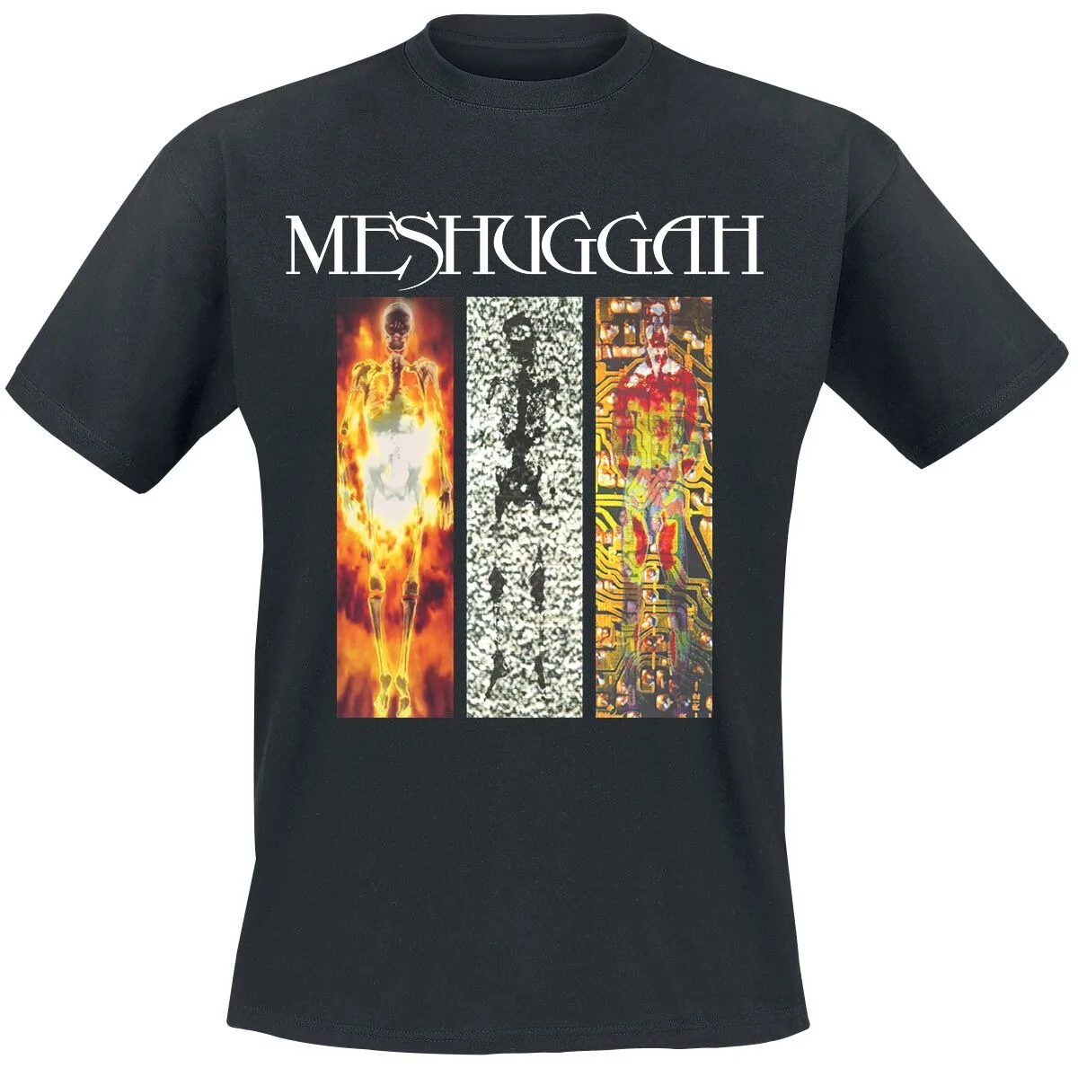 Meshuggah Destroy Erase Improve Cyber Skeleton Logo Print Cotton T-Shirt Djent Metal Streetwear Unisex Crew Neck Tee