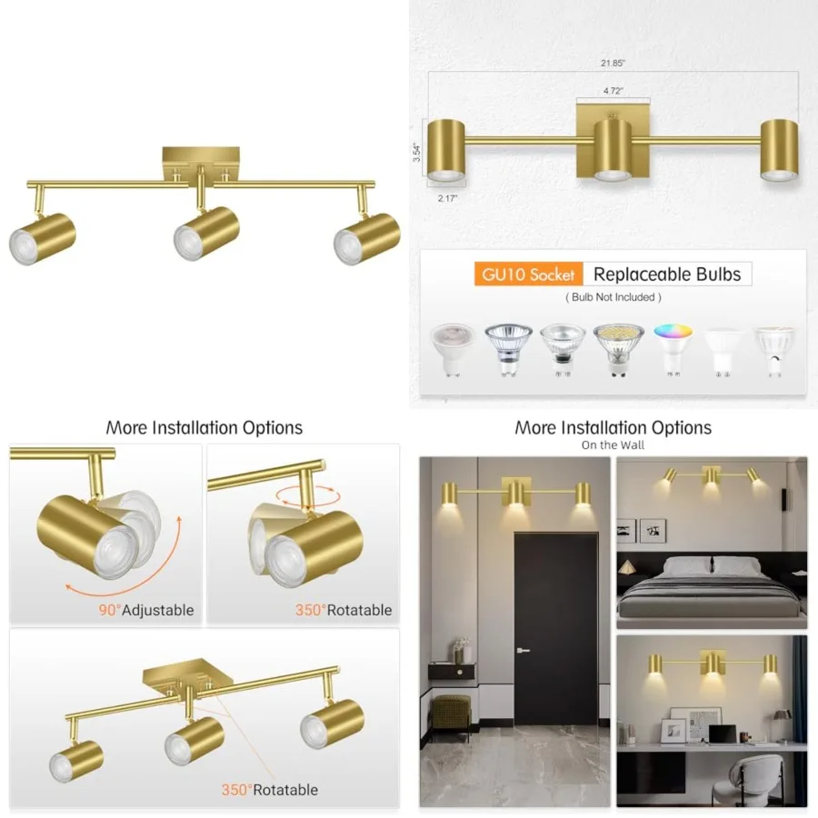 

ing Fixtures Ceiling, Kitchen Lighting Fixtures Ceiling, LED Track Lighting Kit, Rotatable Light Heads, Modern Track Lights for