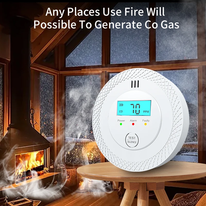XUK Carbon Monoxide Detector,Carbon Monoxide Alarm Detectors With Digital Display &LED Lights.CO Alarm Applicable To Home,Wareho