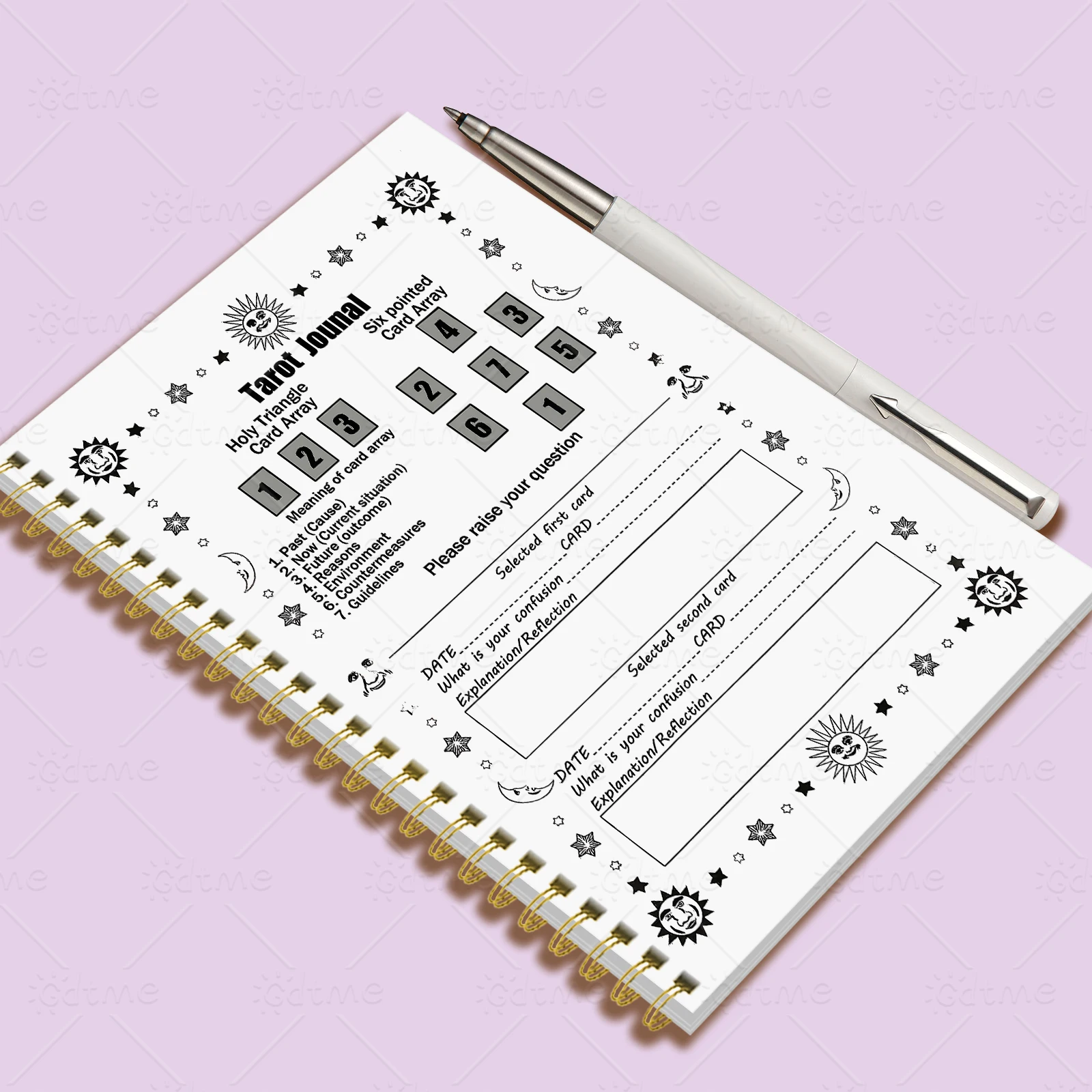 50 sheets Tarot Revelations Notepad Tarot Mysterious Divination Deck Party Card Game Funny Family Friend Game Divination Notepad