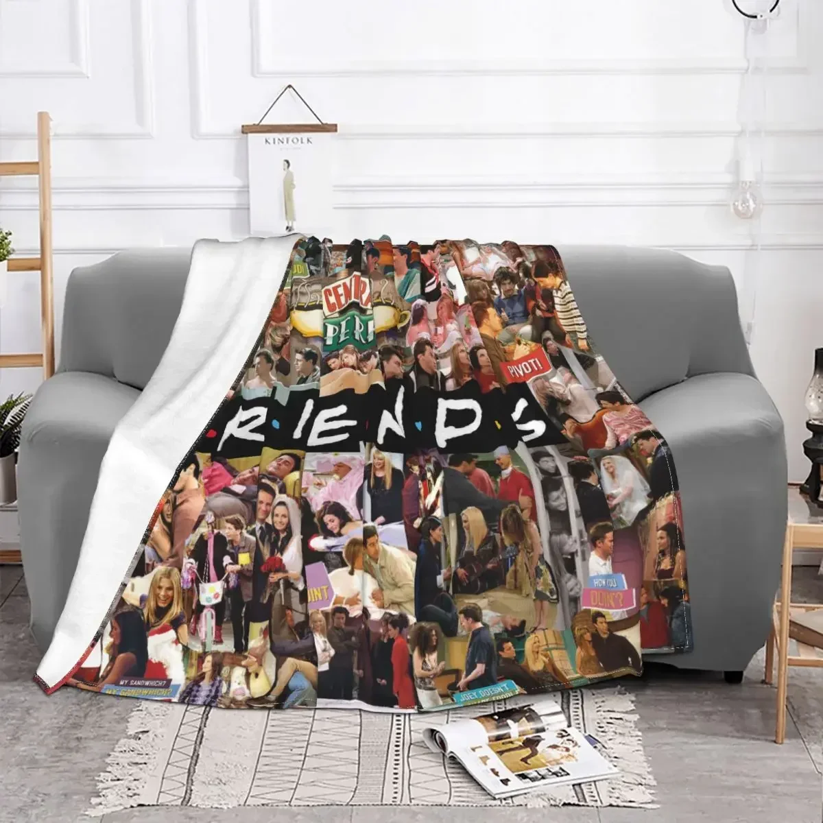 بطانية فريندز تي في شو كولاج أمريكان راشيل فانيلا بطانية رمي دافئة مضحكة لصالة الفراش في الصيف