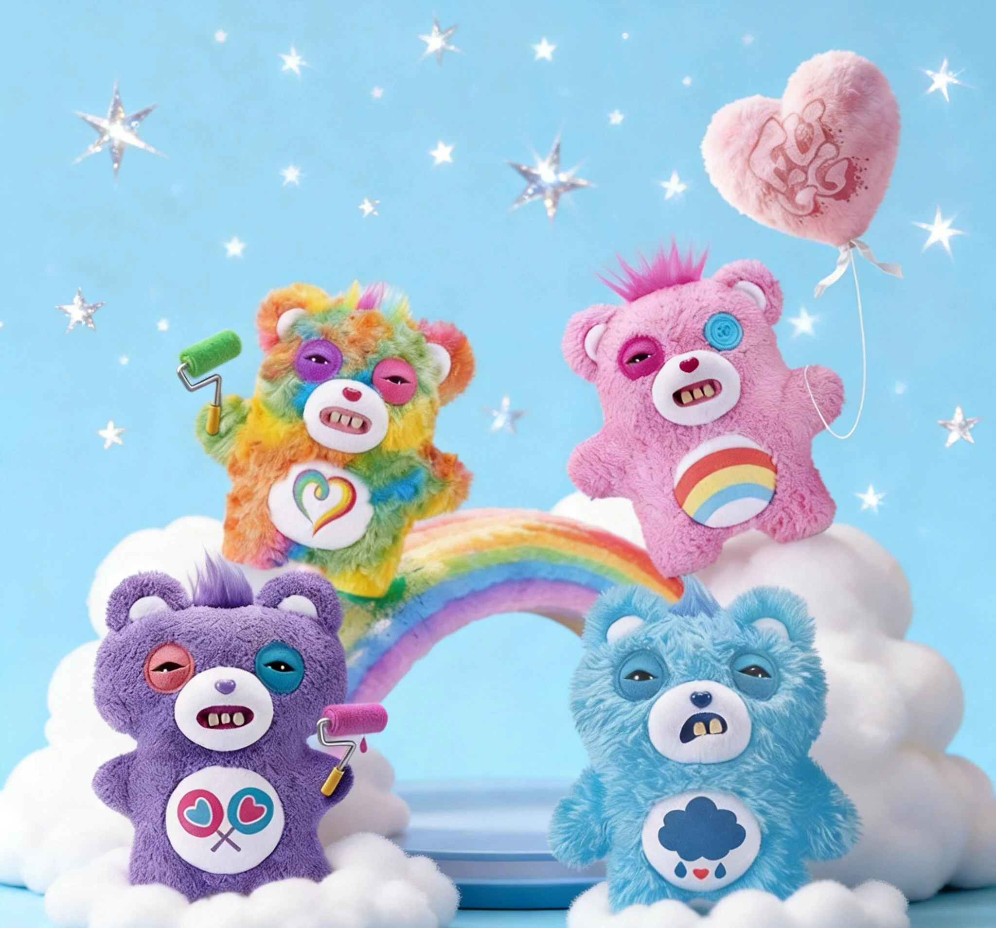 23cm Fuggler official genuine cute tooth monster love bear joint series funny tide play doll toy collection gift boys  girls view 2