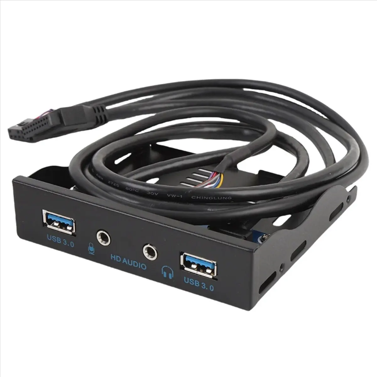 A40I 3.5Inch 20Pin to 2 USB 3.0 Port HUB + HD Audio PC Floppy Expansion Front Panel
