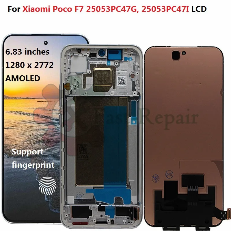 6.83 amoled for Xiaomi Poco F7 lcd display with touch screen