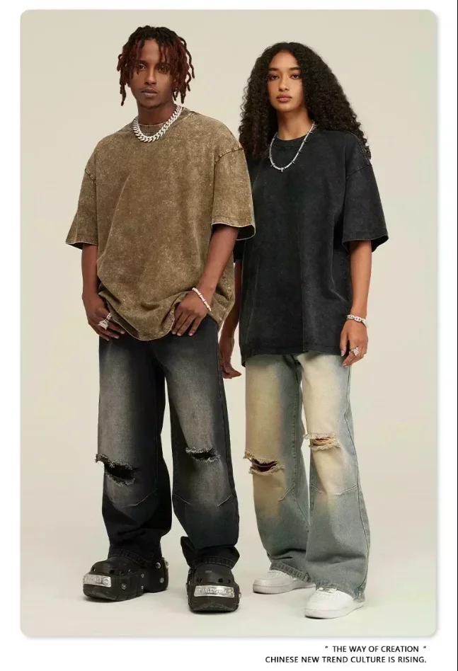 세일러문 애니메이션 오버사이즈 워시드 남성 티셔츠 여름 신상 레트로 패션 남녀 공용 스트리트 Y2K 의류 티셔츠