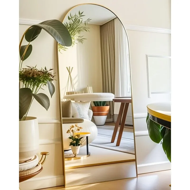 

Full Length Mirror, Arched Floor Mirror with Stand, 26"x68" Oversized Floor Mirror, Wall Mirror Full Length Freestanding, Wall