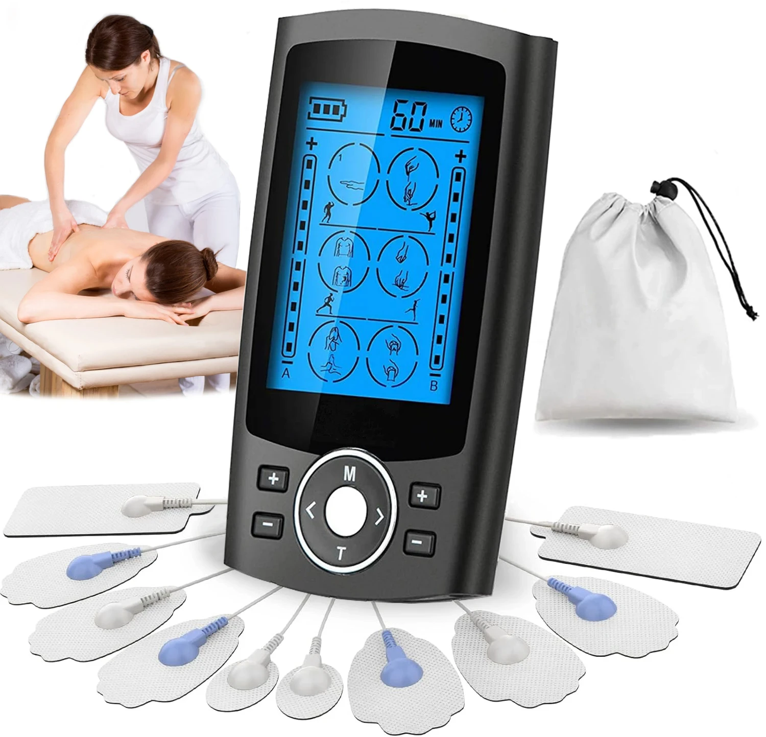 

Tens Muscle Stimulator 24-Mode Electric EMS Acupuncture Body Massage Pain Relief Relaxation Meridian Physiotherapy Instrument