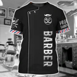 Barber Shop Shirt Men's T-Shirts 3D Printed Custom Men's Clothing O-Neck Oversized Cheap Short Sleeve Tops Cool Punk Streetwear