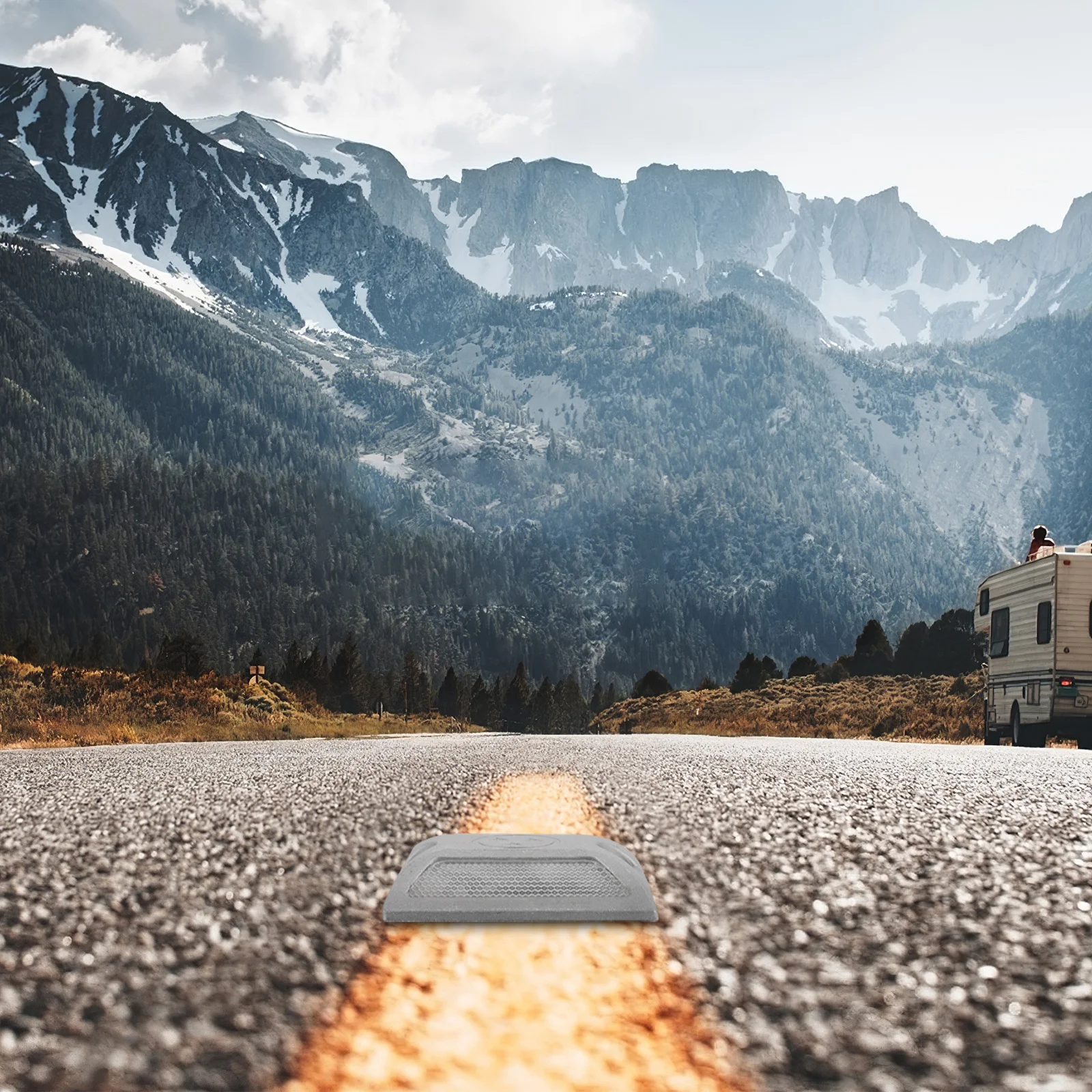 2 قطعة ترصيع الطريق الألومنيوم المصبوب مشرق عاكس معرفات الطريق لتعزيز الرؤية الليلية درب مدخل علامات الطريق #2