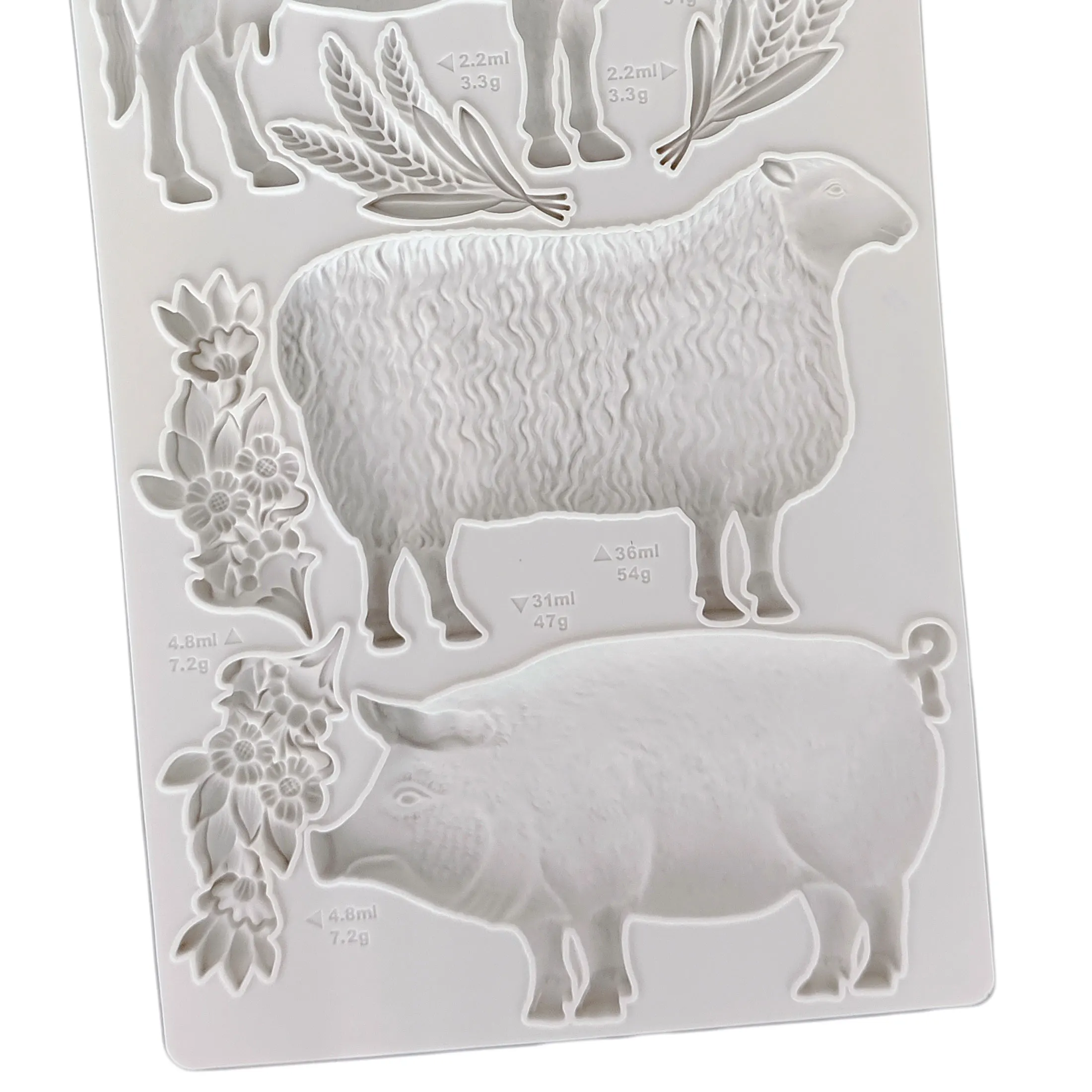 Farm Animals Sheep, Pigs, Cows Silicone Mould Fondant Cake Tool Gumpaste Mould, Sugarcraft, Chocolate Forms,Kitchen Accessories