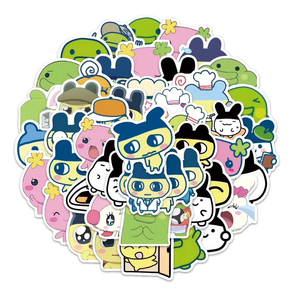 60 pçs tamagotchi adesivos momametchi diy adesivos scrapbooking telefone bagagem skate decalques à prova dwaterproof água