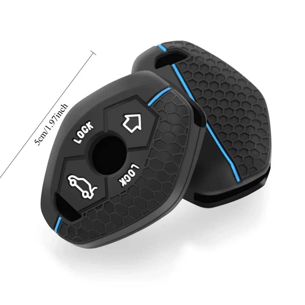 Silicone remote car key cover Holder Key Case For Bmw E46 E39 E53 X5 X3 E83 X3 Serie 7 5 3 330i Accessories keychain