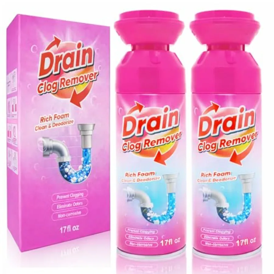 

Foaming Drain Cleaner, Foam Drains Sink Cleaner and Deodorizer, Wild Tornado Drain Clog Remover for Kitchen Sinks, Shower Drain