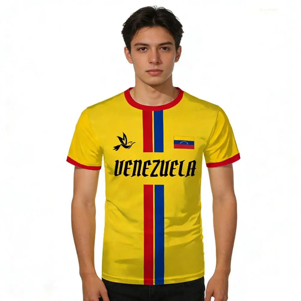 1/3PCS Optional Venezuela National Flag Dove Jersey Unisex Parent-child Quick Dry Loose Polyester Short Sleeve Tee