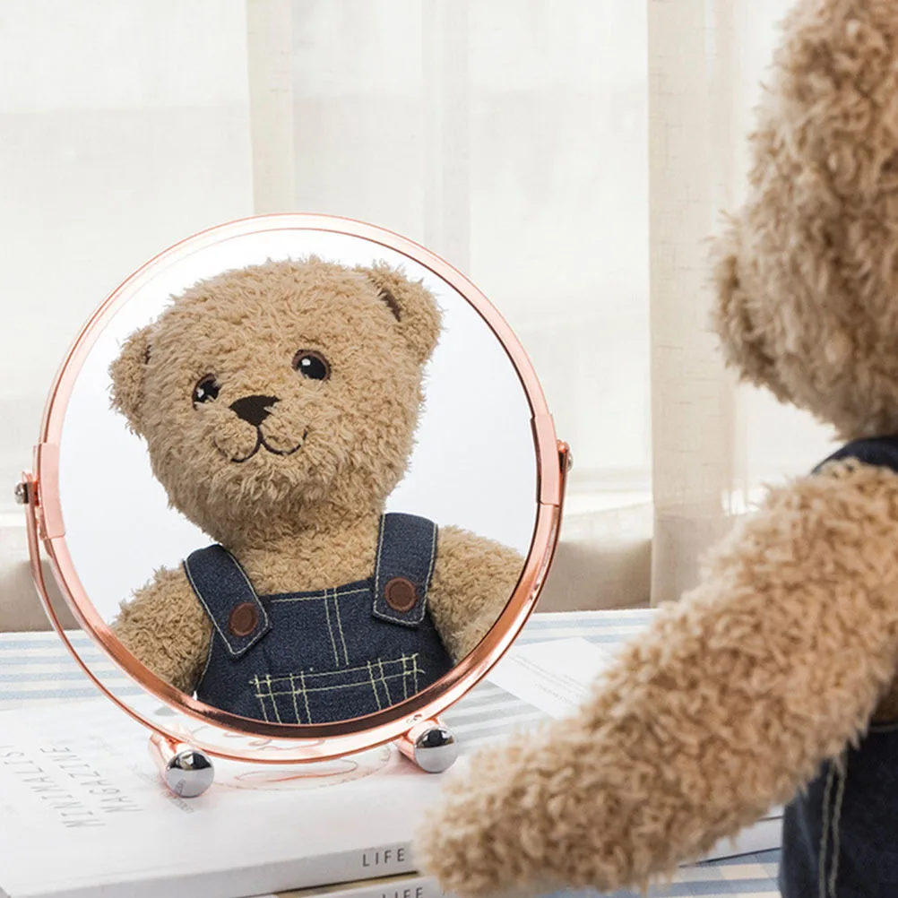 

Tabletop Makeup Mirror 360 Degree Rotatable Rose Design High Quality Durable Vanity Mirror for Indoor Outdoor