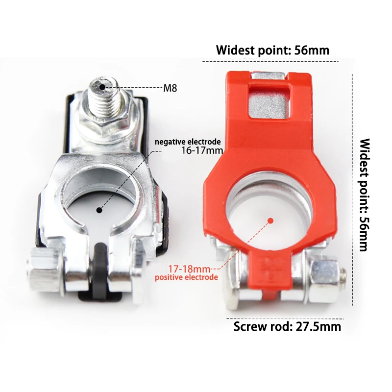 2pc Automotive Battery Terminal Wire Cable Clamp connettore a sgancio rapido Car Caravan accessori per barche 12V 24V positivo + negativo