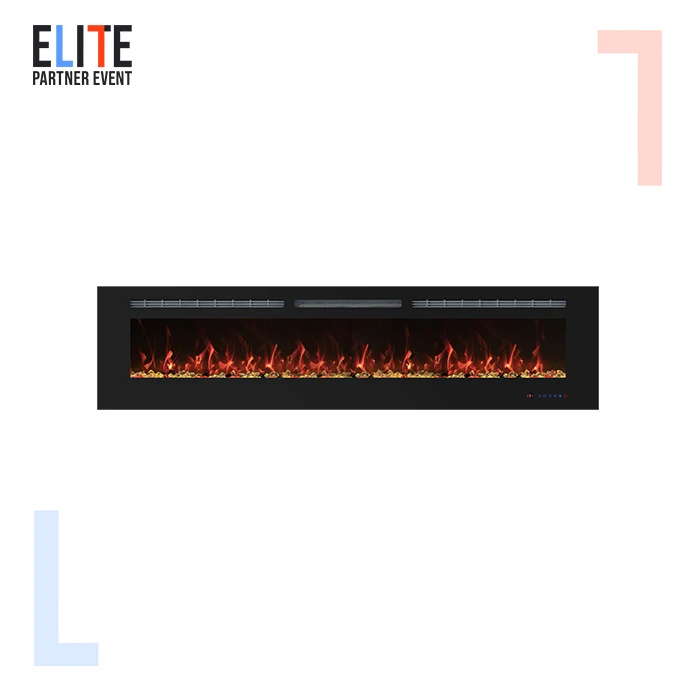 High Quality 72R In Media Electric Fireplace Heater 13 LED Colors 1500W Power Recessed And Wall Mounted Modern Style