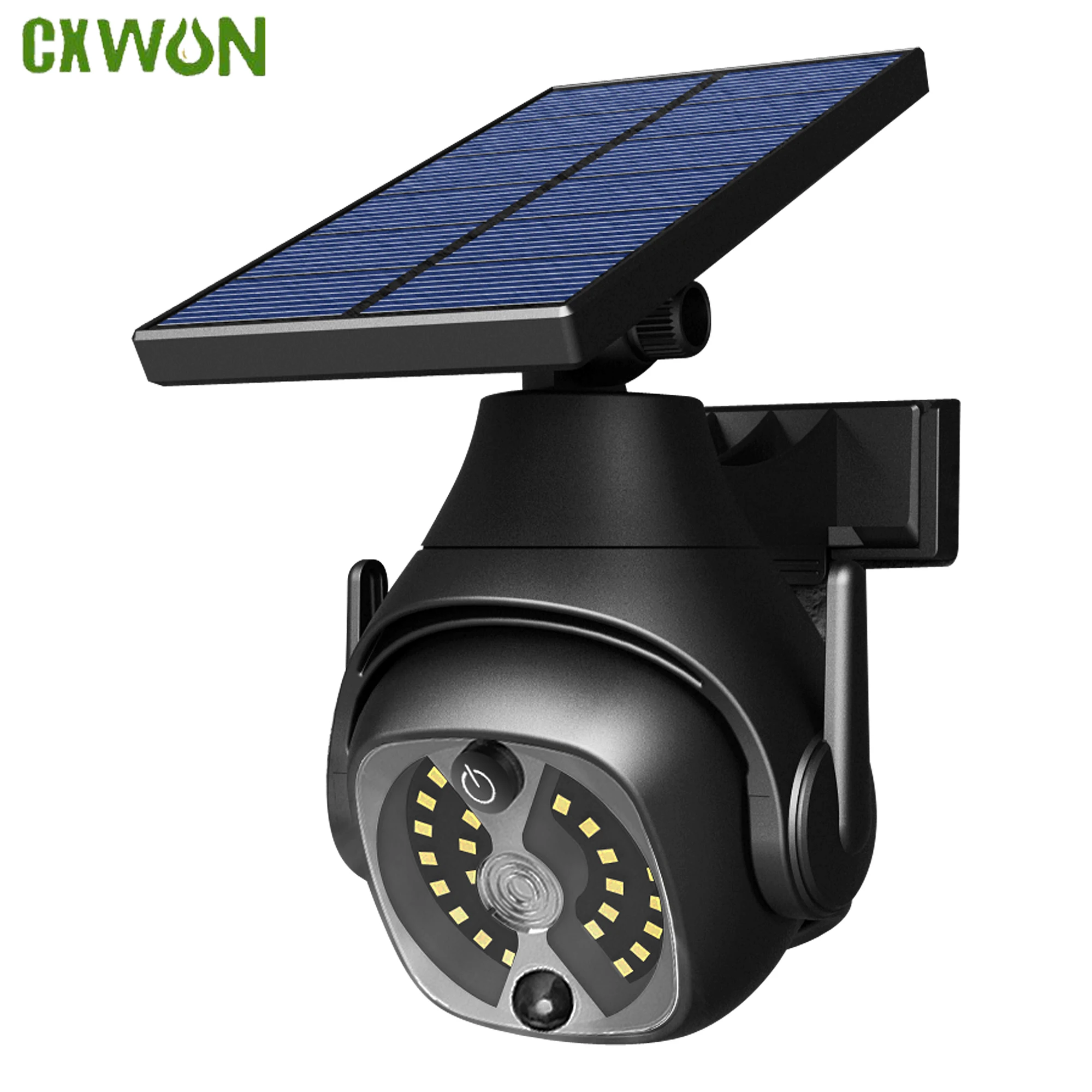 Solar Wall Light with Motion Sensor LED Lamp And Camera Energy Saving Outdoor Garden Pathway Lighting with Simulation Monitoring
