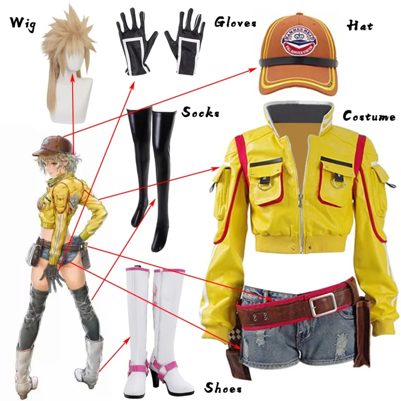 Game Final Fantasy Cosplay XV FF15 FFXV Cosplay Cindy Aurum Cid Daily Cosplay Costumes Uniform Suits Sets Custom Made Halloween