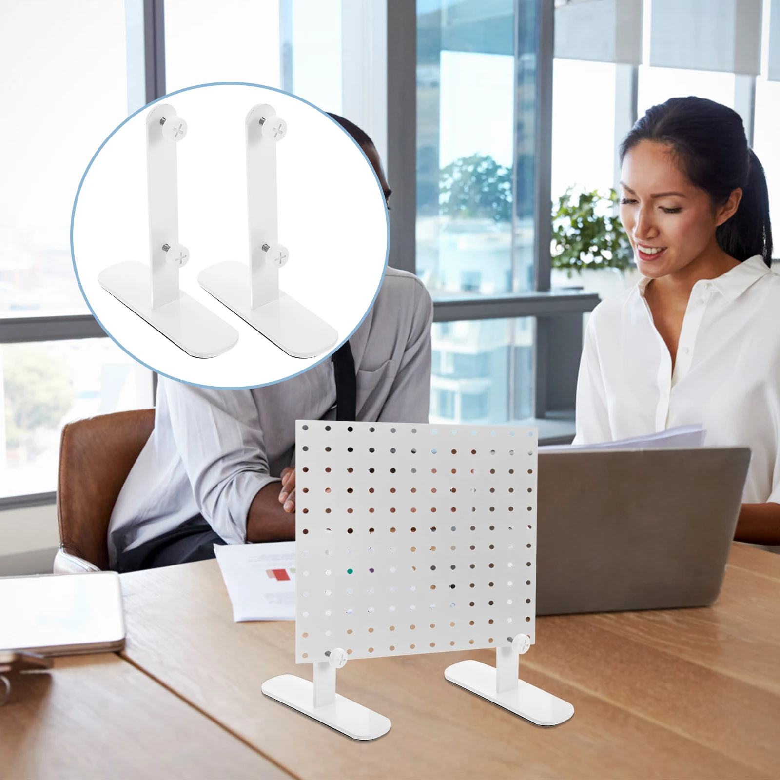 

2 Pcs Desktop Stand Pegboard Panel Support Accessories Display Seat Bracket Mount