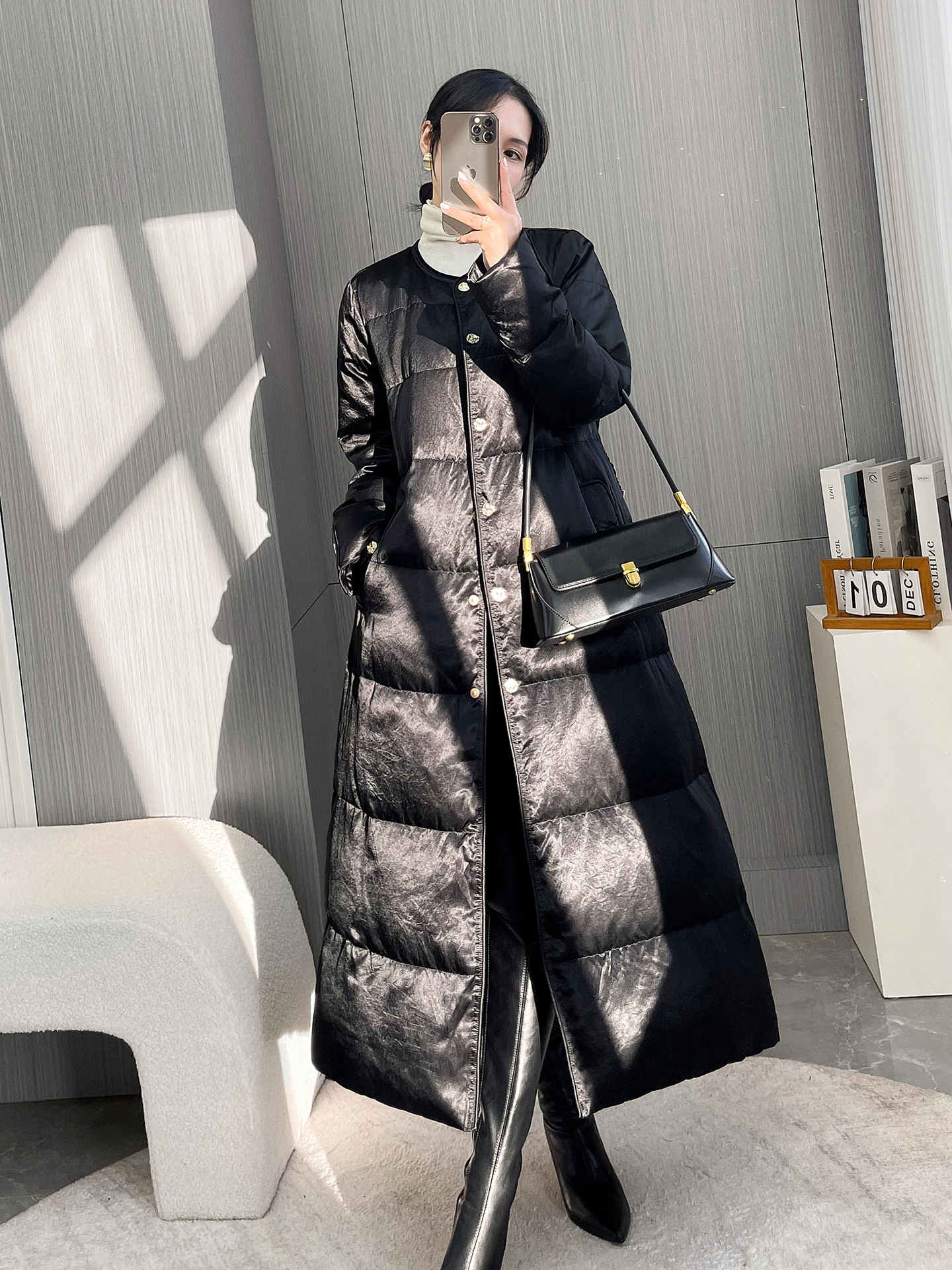 

Утепленное пуховое пальто Bla Long с круглым воротником и поясом на талии, 90% белое, из натурального пуха, теплое, для зимних поездок на работу, женское