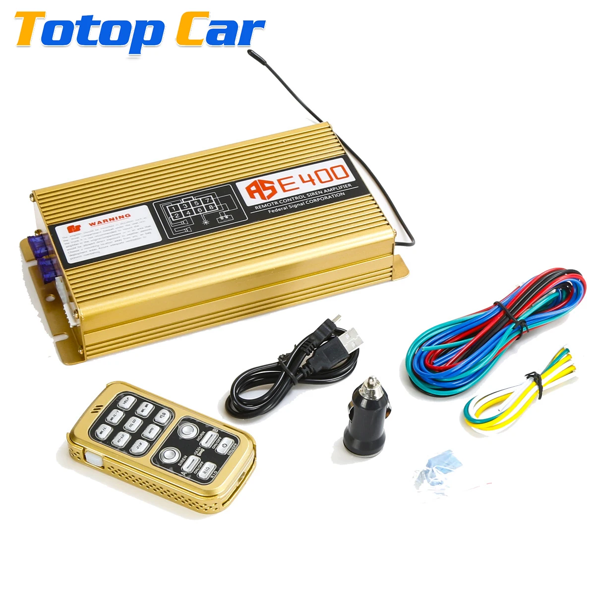 Alarma de advertencia de coche, bocina de sirena de policía, altavoz automático, DC 12V, con sistema de micrófono y Control remoto inalámbrico, 18