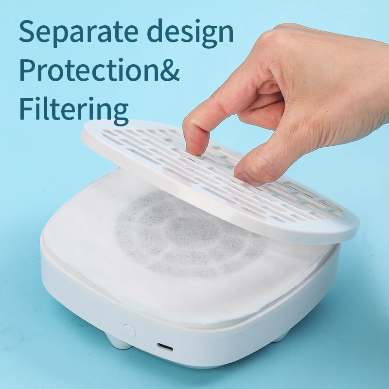 Portable Nail Dust Collector Extractor Fan For Manicure Machine Powerful Nails Vacuum Cleaner With Detachable Dust Filter Screen
