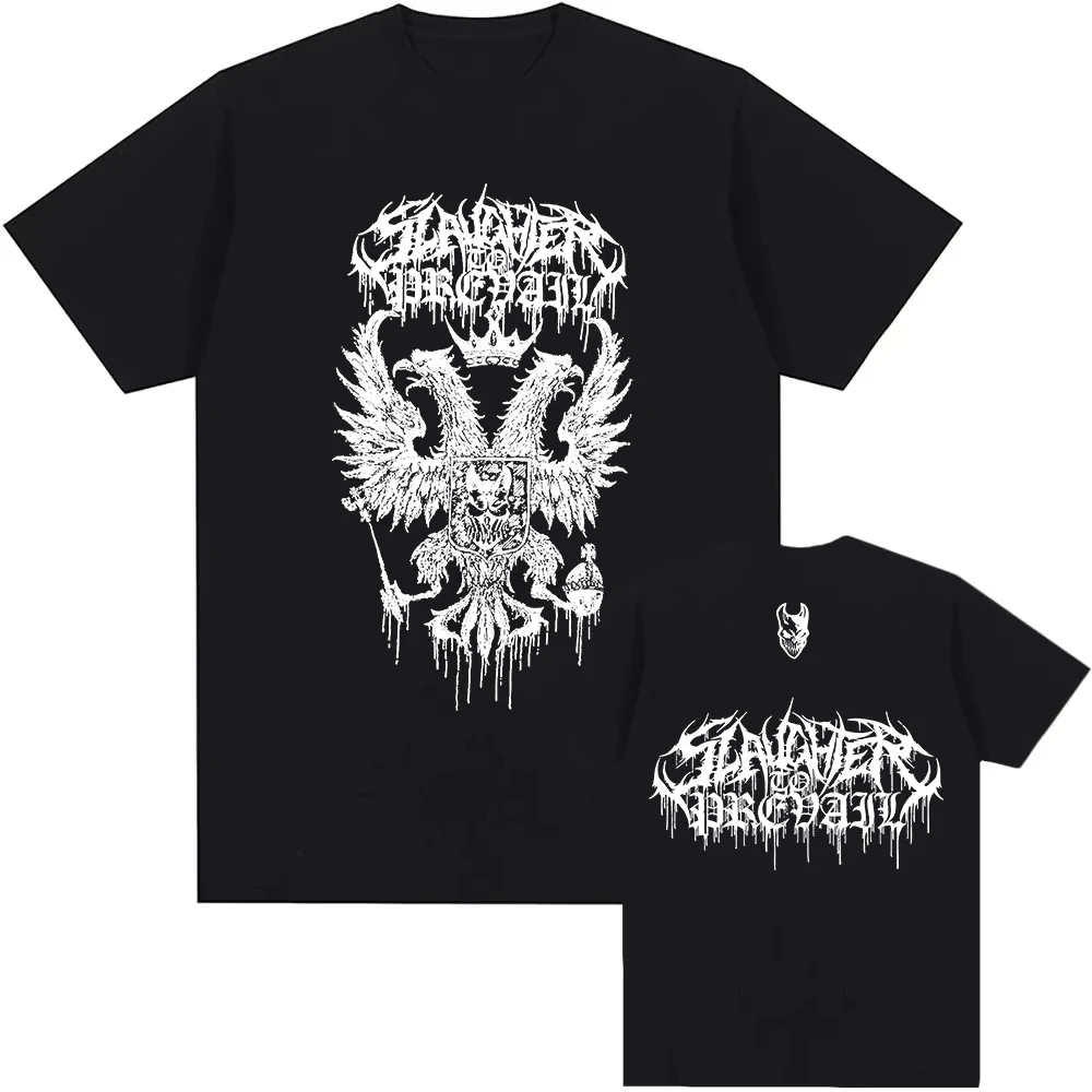 2026 Dark Gothic Double Head Eagle Crown Graphic T-Shirt Kids Adults Retro Metal Style Casual Short Sleeve Crew Neck Tee