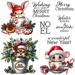 Mangocraft Christmas New Year Clear Stamps Cute Animals DIY Scrapbooking Supplies Silicone Stamp For Card Making Albums Decor