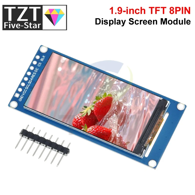 

TZT 1.9 Inch IPS Full Angle TFT Display Screen LCD Screen Color Display Module SPI Serial Port High-definition 170x320 ST7789