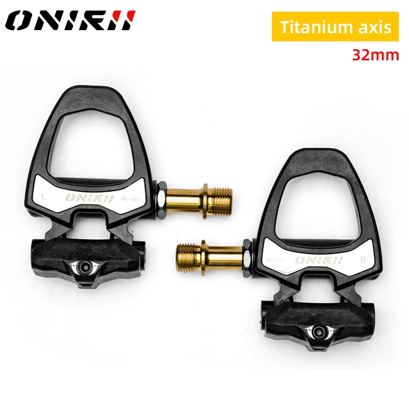 ONIRII PD-06 Racefiets Carbon Lock Pedalen Fiets SPD Zelfsluitend Staal/Titanium 6 Graden Pedaal met Vergrendelingsplaat voor Road NIEUW - afbeelding 1
