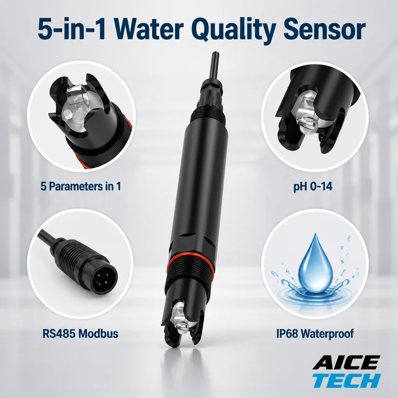 5-in-1 Digital Water Quality Meter pH EC Temp Salinity TDS Monitor