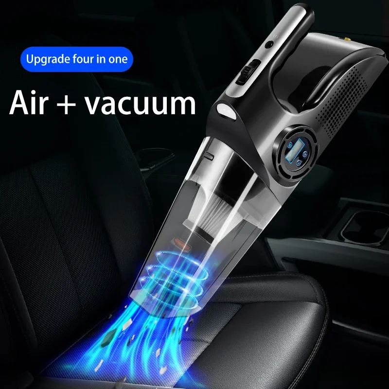 Car Mounted Vacuum Cleaner  Car Inflation Pump  Handheld High Suction Dry and Wet Dual purpose Four in One Vacuum Cleaner