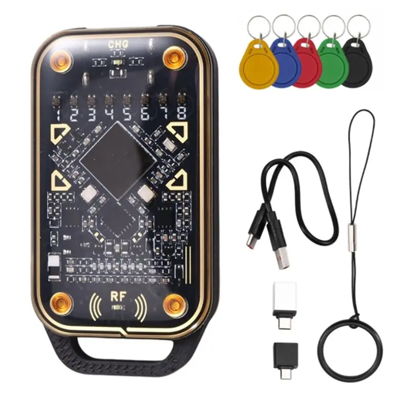 [NEW!A25P】 Chameleon V3.0 RFID Smart Chip Emulator+5XUID Keychain