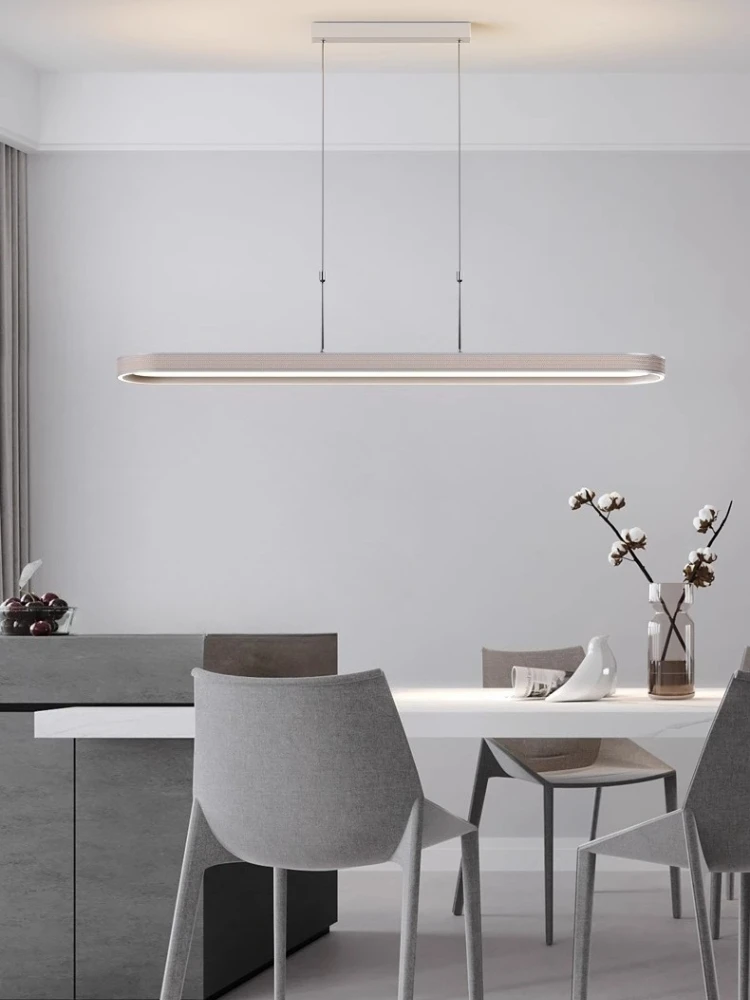 Italian restaurant pendant light, simple modern dining table, hotel front desk, light luxury leather long strip pendant light