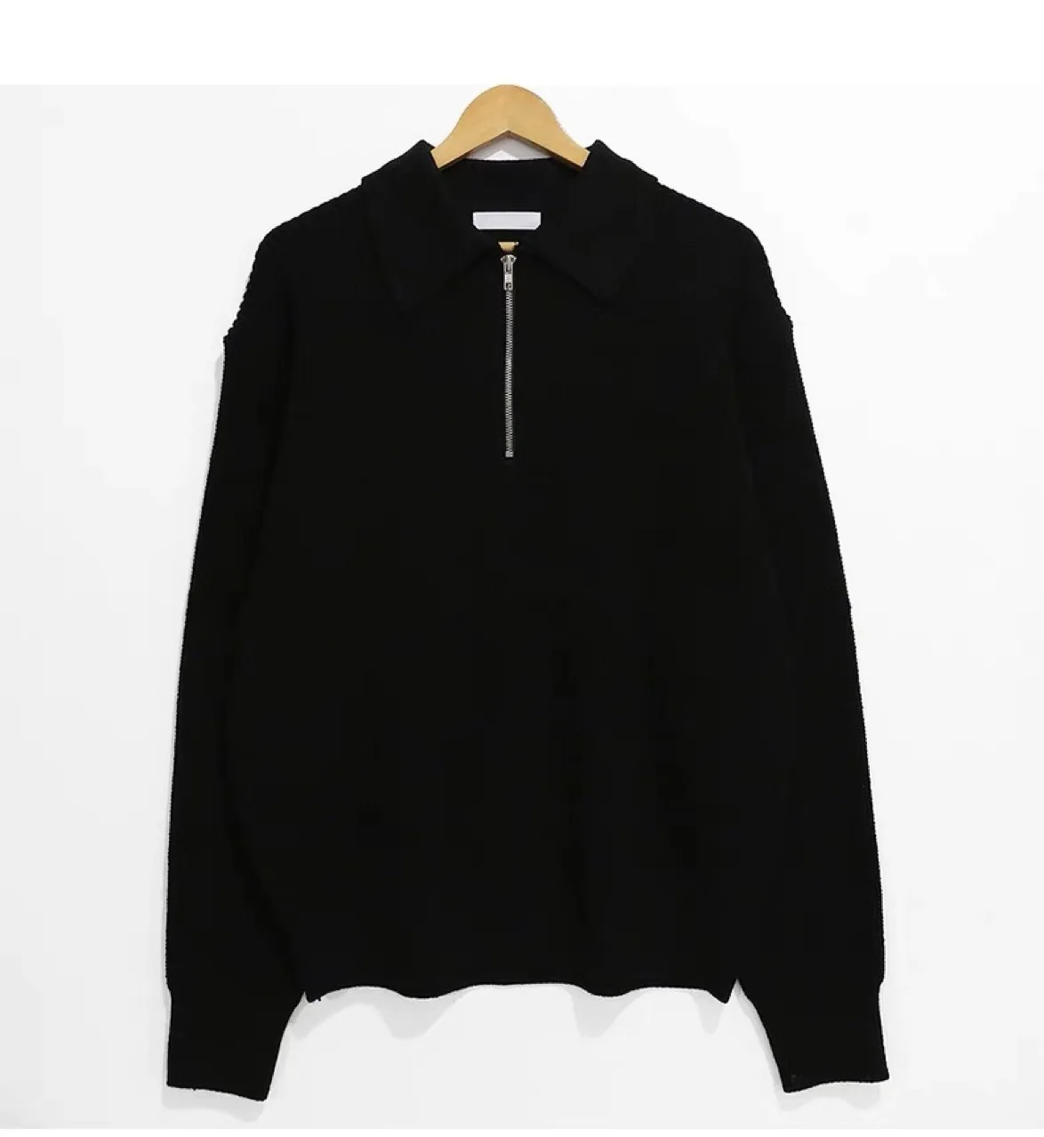 Zipper Sweater Men's Lapel Casual Long Sleeved Solid Color Knitted Sweater Top Jacket