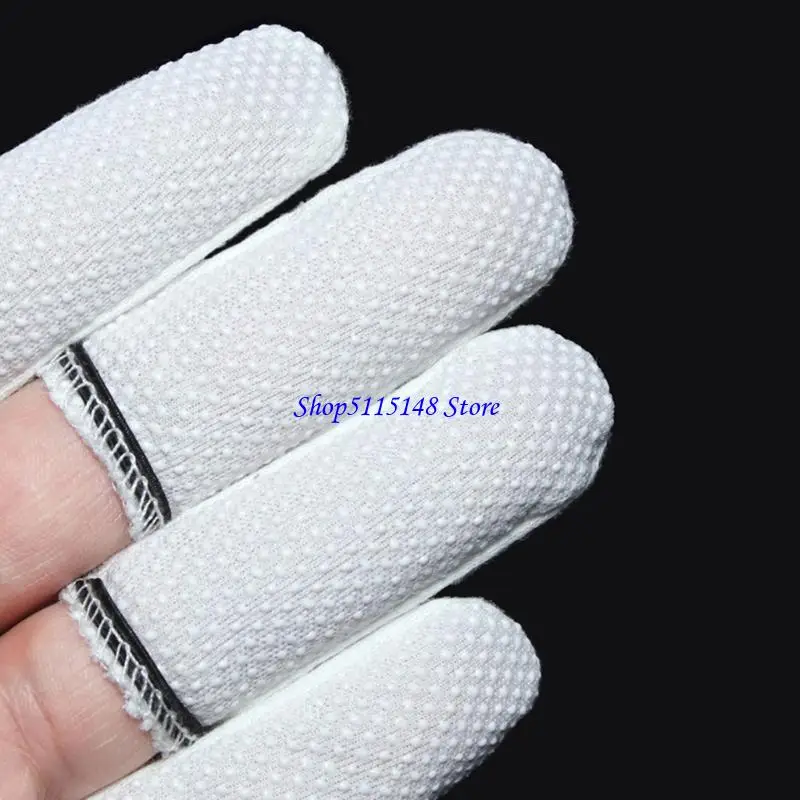 F3MA厚い快適な快適なノンズスリップワークフィンガーカバー通気性のある綿素材と柔軟な弾性バンドでガードスリーブ