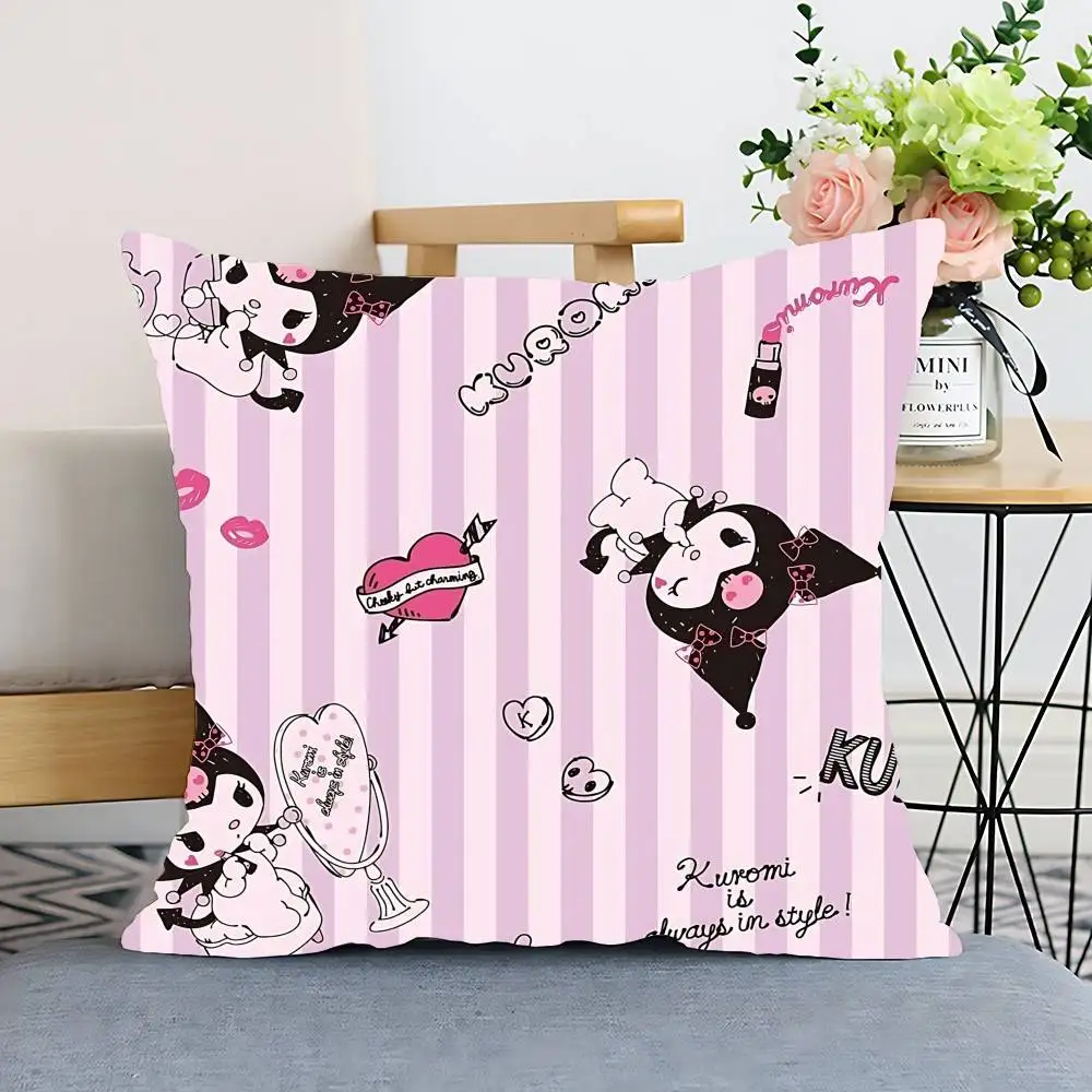 S-Sario K-Kuromi كيس وسادة غطاء الوسادة البوليستر المخدة وسادة أريكة الزخرفية المخدة ديكور المنزل #5