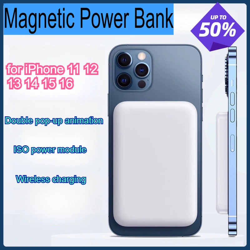 

Magnetic Power Bank For iPhone/Headphones PD fast charge Magsafe QI2 ultra-thin 10000mAh