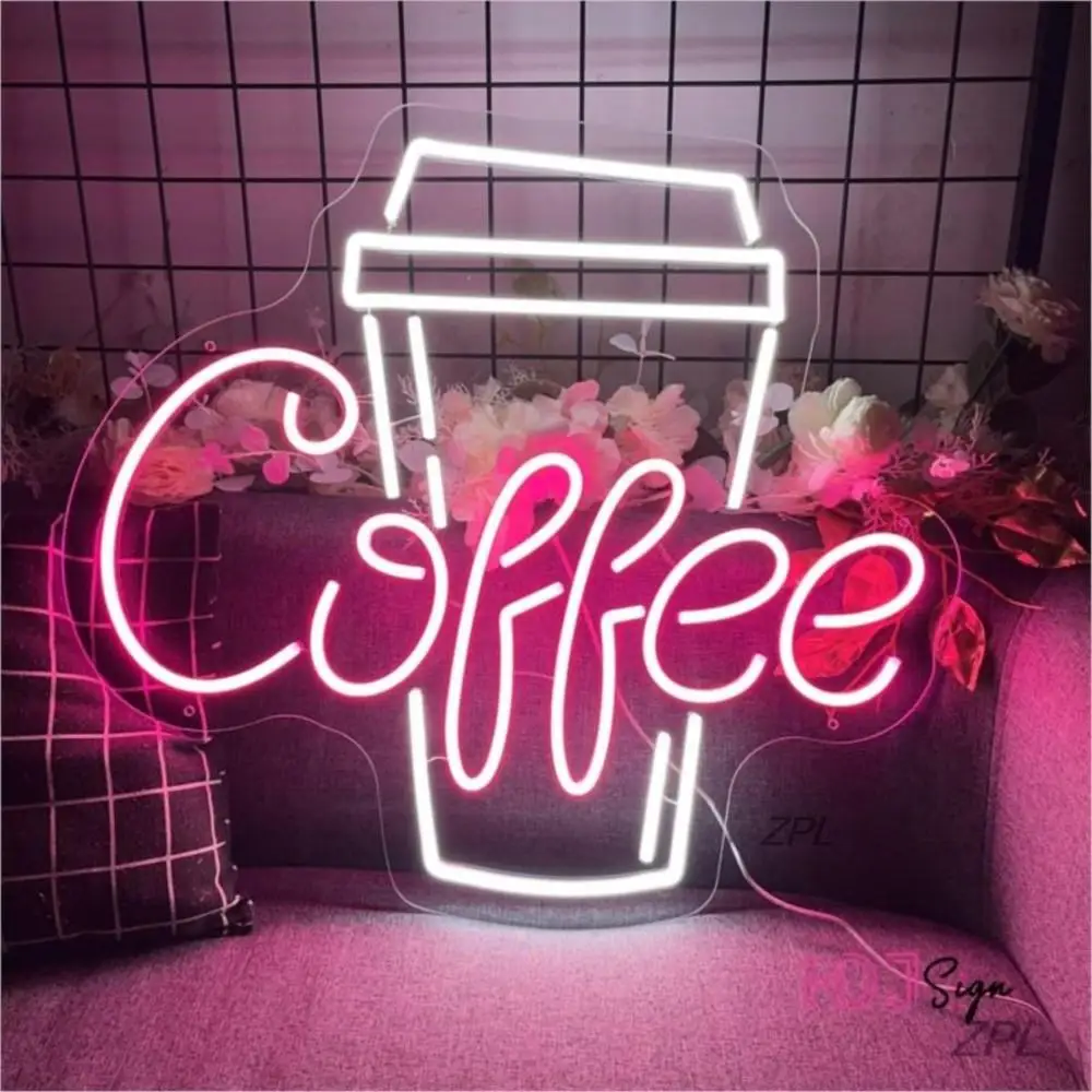 Coffee Ice cream Hamburg bar Neon Sign LED Neon Light Sign Wall Decoration for Cafe Coffee Shop Wall Art Bar Shop Decor