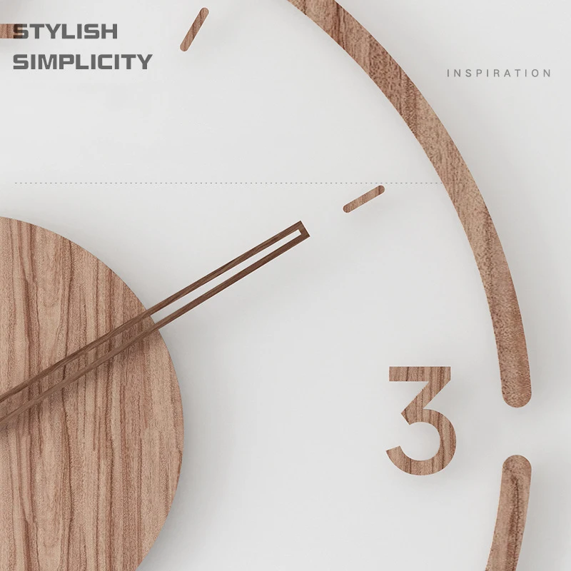 Nordic Minimalist Wall Clock New Solid Wood Silent Luxury Quartz Clock Modern Clocks Decoration for Home Living Room